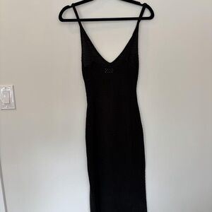 Wilfred Black Knit Maxi Slip Dress